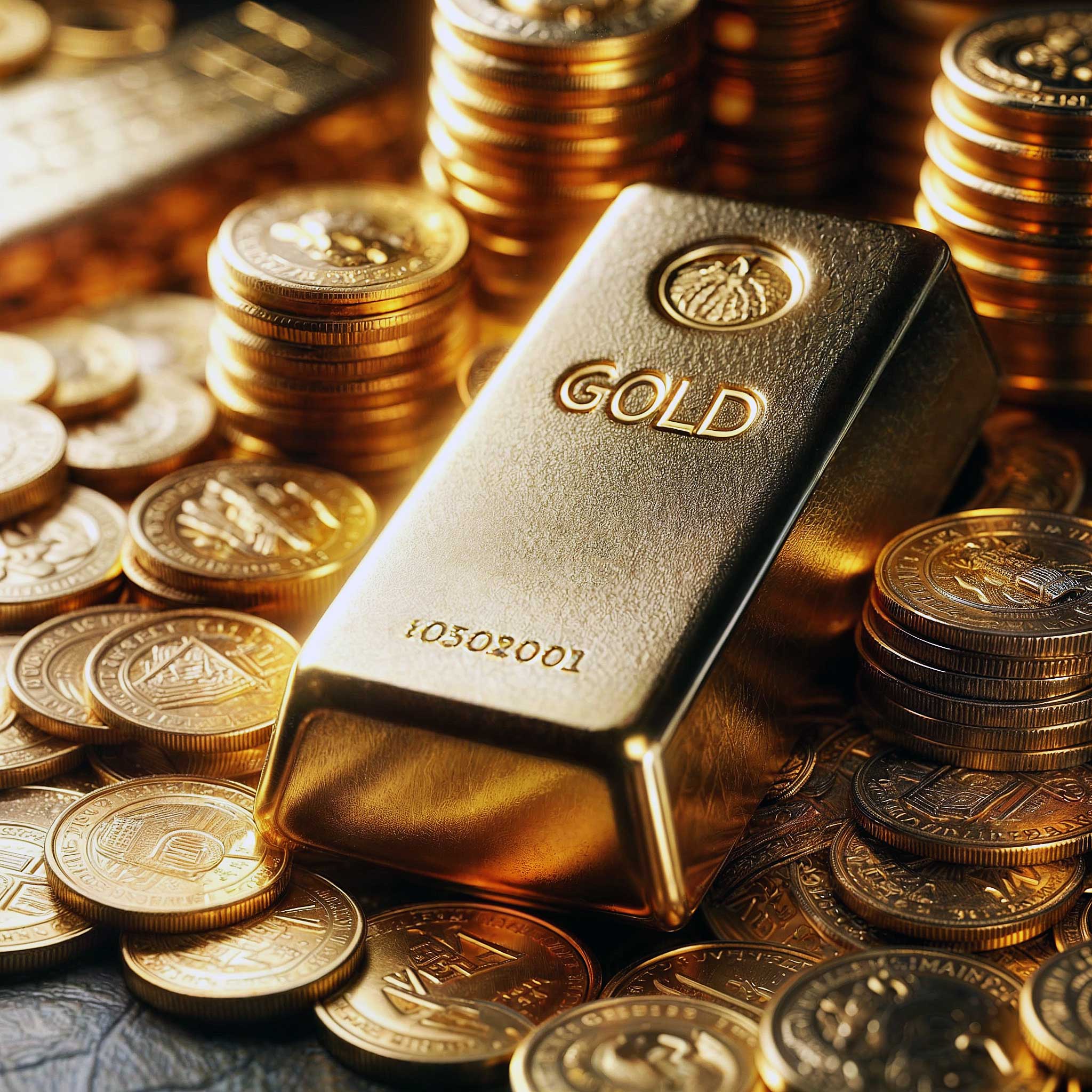 Goldbarren Goldmünze