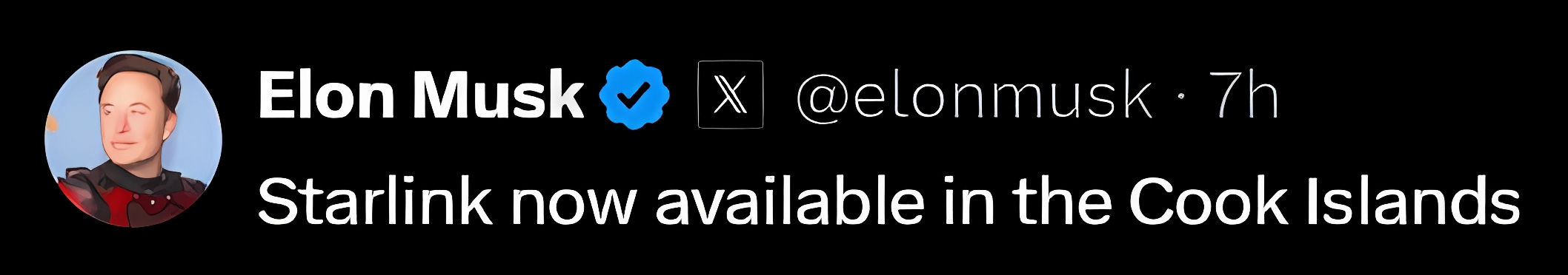 Starlink Cook Islands Elon Musk⁩
