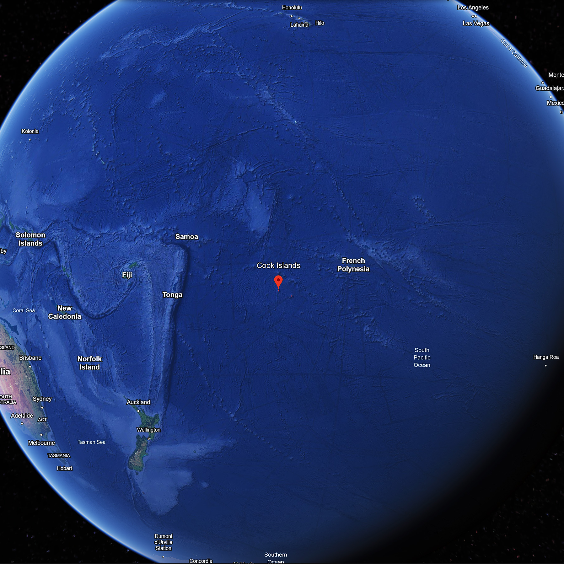 Mapa de las Islas Cook