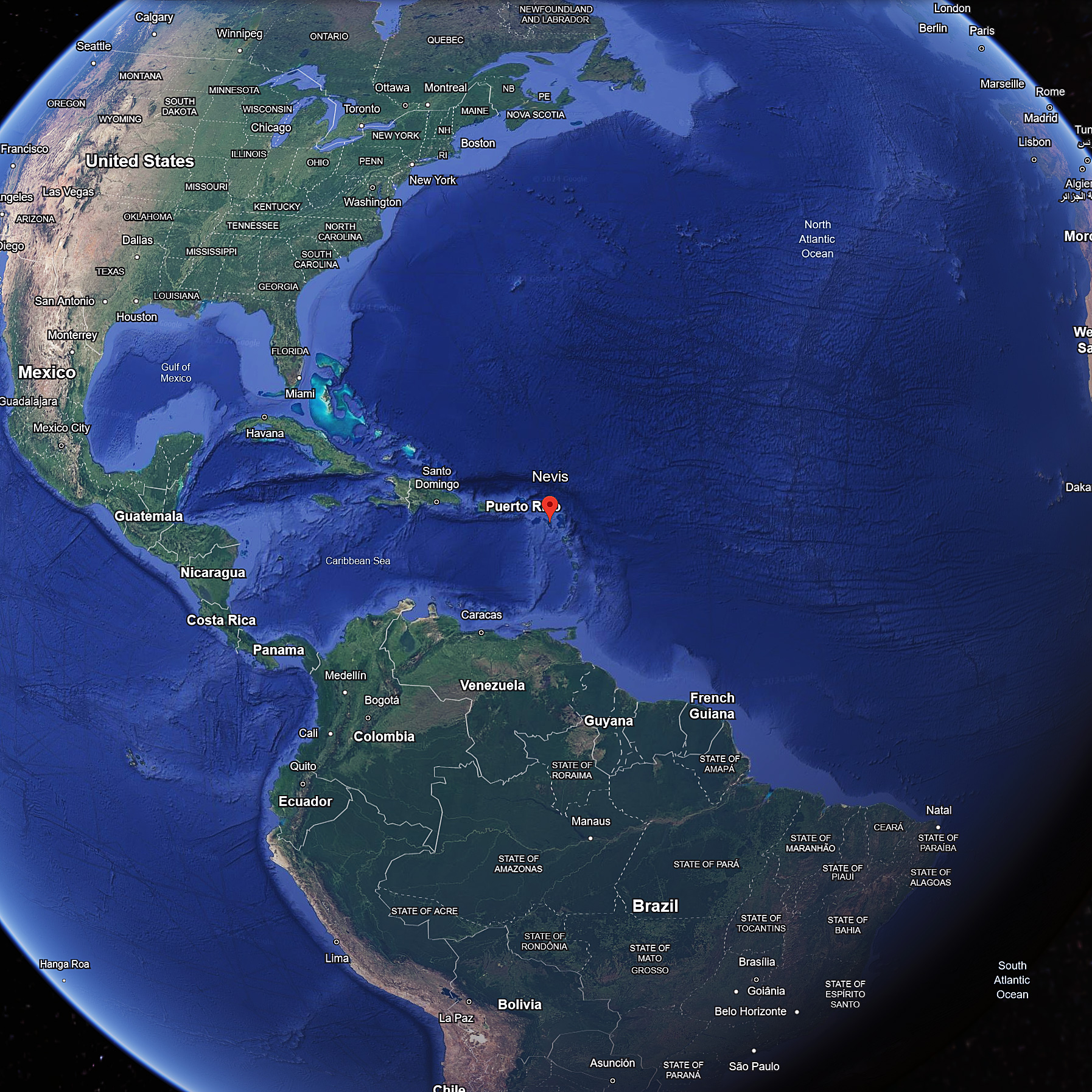 Mapa Nevis
